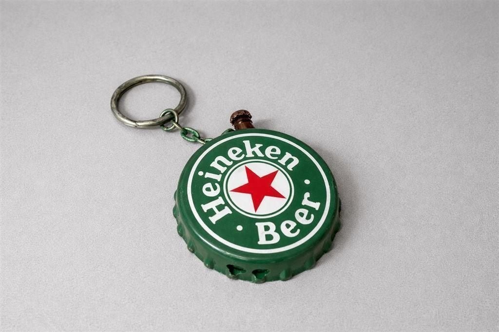 Navulbare Heineken aansteker- in de vorm van een flesdop, Verzamelen, Biermerken, Verzenden, Gebruikt, Overige typen, Heineken