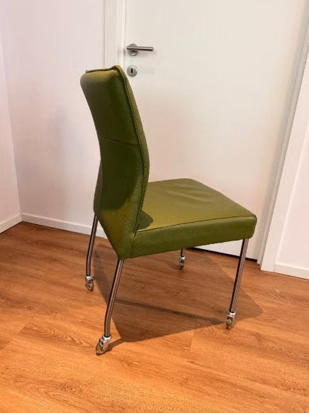 Lot de 6 chaises de salle à manger en cuir sur roulettes, Enlèvement, Cuir