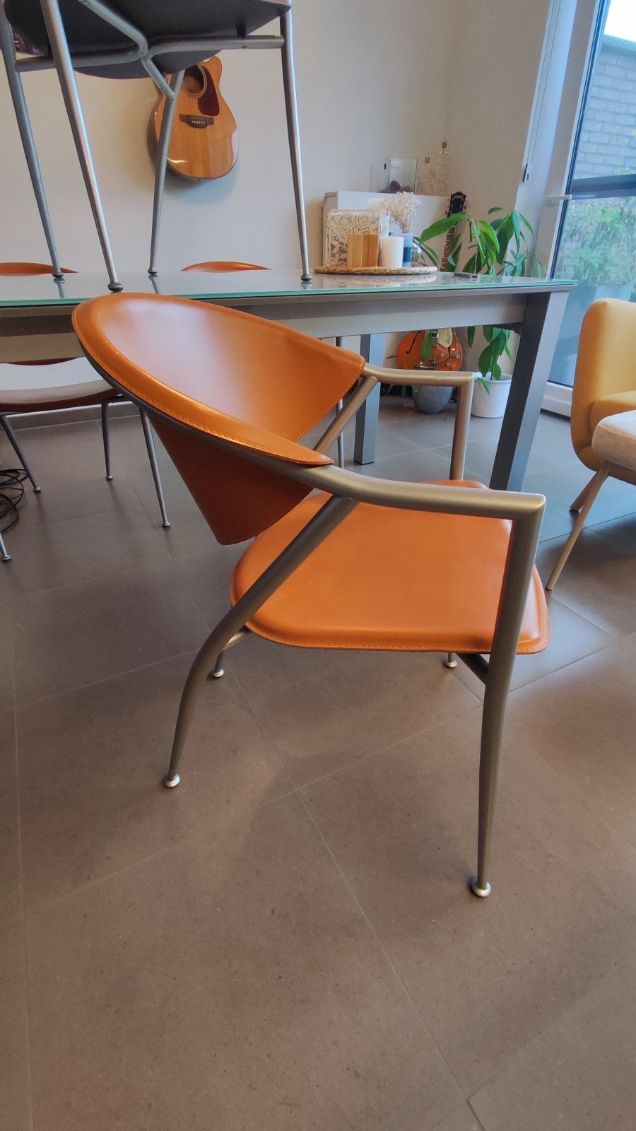 Calligaris lederen design stoelen, Maison & Meubles, Chaises, Autres couleurs, Italiaanse designstoel, Enlèvement, Cuir