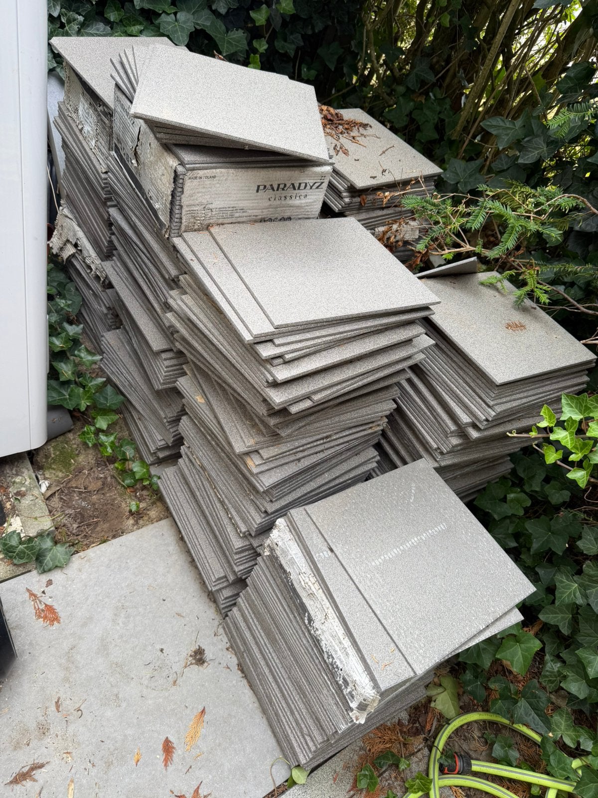 +/- 54m² Keramische tegels 30x30 cm Paradyz antracietgrijs, Tuin en Terras, Ophalen, Keramiek, Overige typen, Zo goed als nieuw