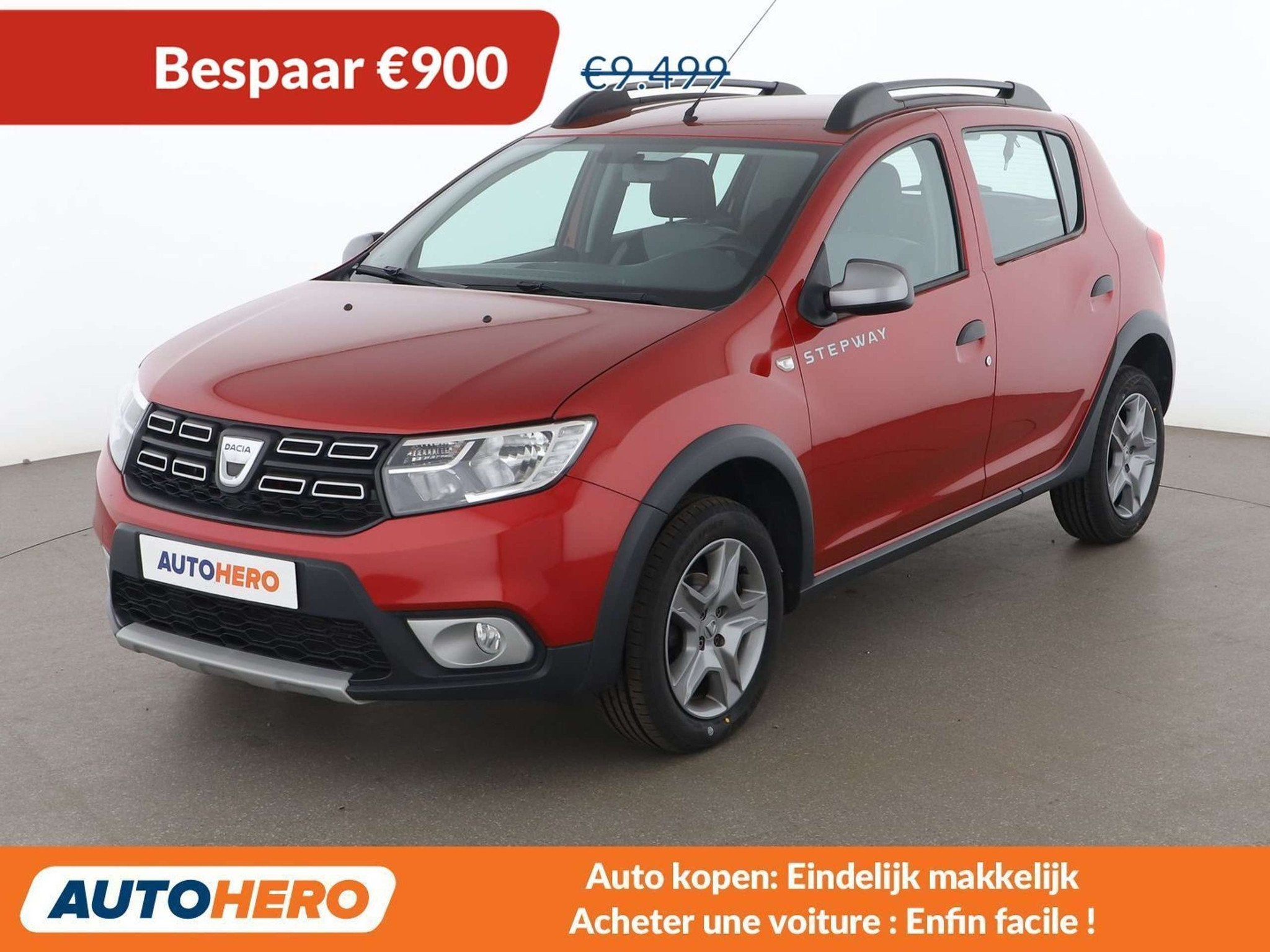 Dacia Sandero 0.9 TCe Stepway Prestige (bj 2017), Auto's, 898 cc, Stof, Gebruikt, Zwart