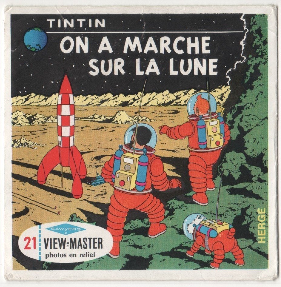 View-master Tintin On a marché sur la lune B 543 Livret FR, Antiquités & Art, Enlèvement ou Envoi