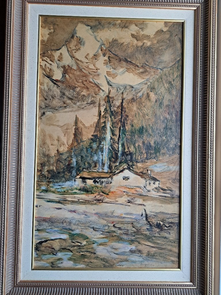 Armand Jamar -  Huile - Argentière, Enlèvement ou Envoi, Peinture à l'huile, Panneau, Encadré