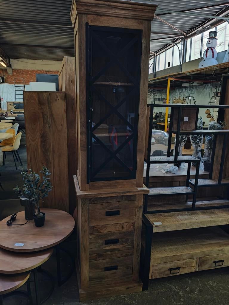 Buffetkast mangohout smal (outlet), Huis en Inrichting, Woonaccessoires | Overige, Nieuw, Hout, Ophalen