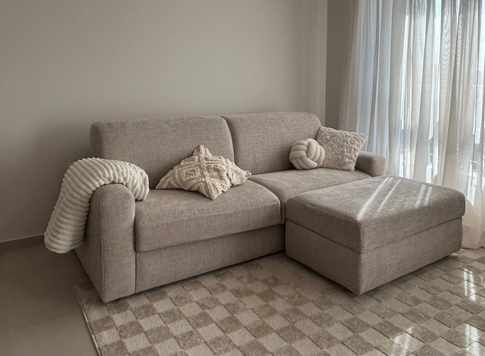 Poltronesofa Canape lit BARETE 4 places avec pouf, Maison & Meubles, Enlèvement, Comme neuf