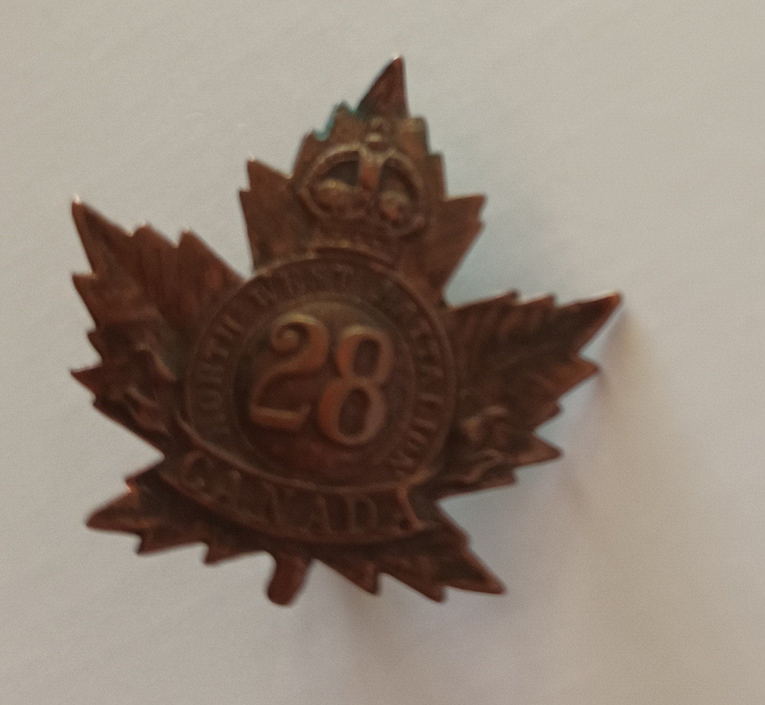 Canadian 28th Battalion (North West) Collar Badge, Ophalen of Verzenden, Embleem of Badge