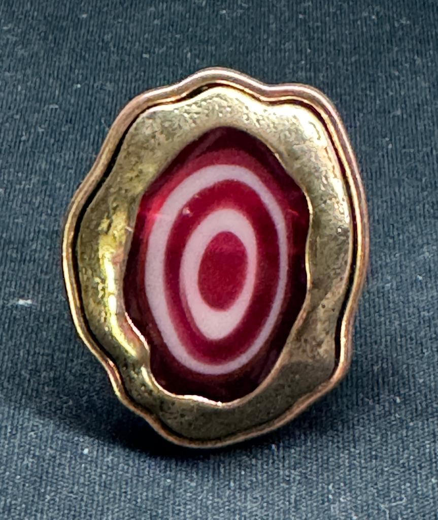 Antieke ring 1940-50, Handtassen en Accessoires, Antieke sieraden, Ring, Overige materialen, Ophalen of Verzenden