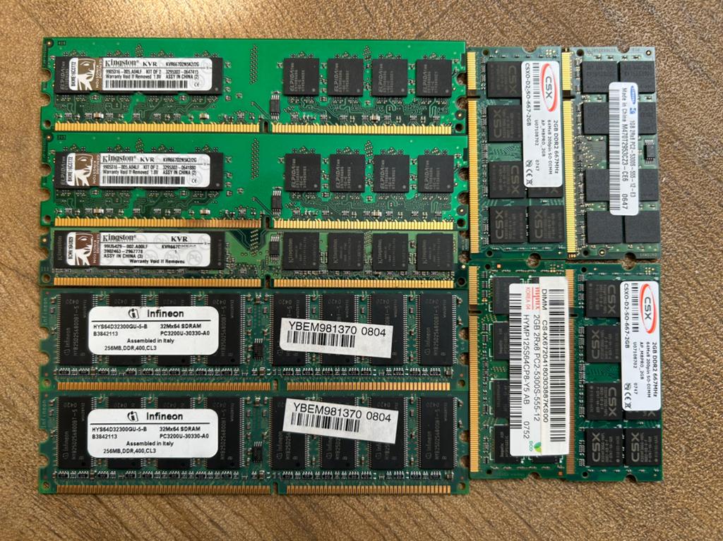 Ddr ddr2 ddr3 256mb 512mb 1gb 2gb Kingston infineon hynix, Computers en Software, RAM geheugen, 1 GB of minder, Ophalen of Verzenden