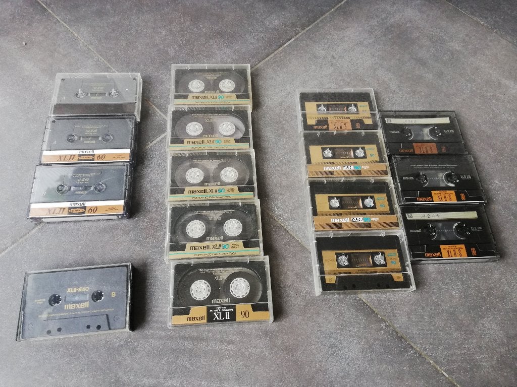 lot gebruikte Maxell XLII en XLII-S cassettebandjes, Ophalen of Verzenden, Gebruikt, Voorbespeeld