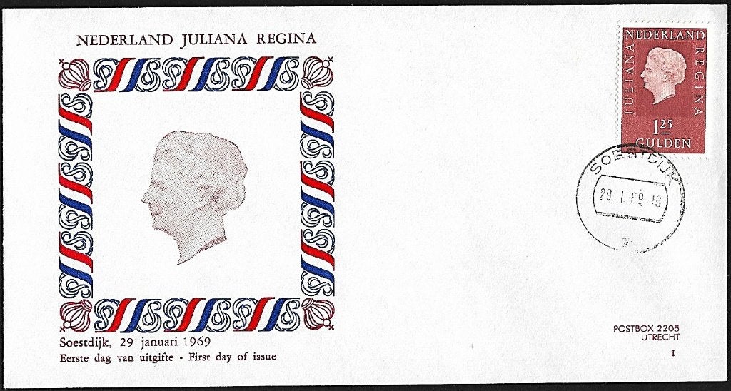 1969 - NEDERLAND - FDC Koningin Juliana [SG 1079], Postzegels en Munten, Verzenden, Na 1940, Postfris