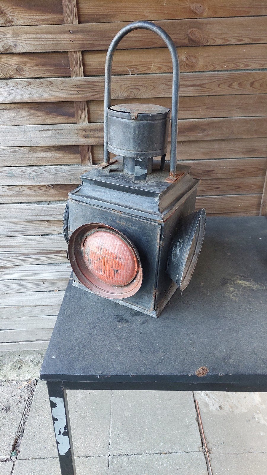 Feu de signalisation de train vintage pour bureau de chemin, Enlèvement