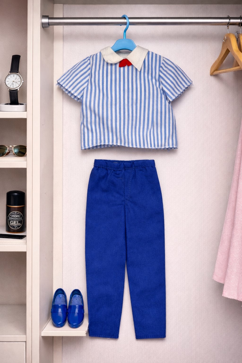 Vintage Ken outfit blauw – jaren ’80/’90, Kinderen en Baby's, Ophalen of Verzenden, Gebruikt, Barbie