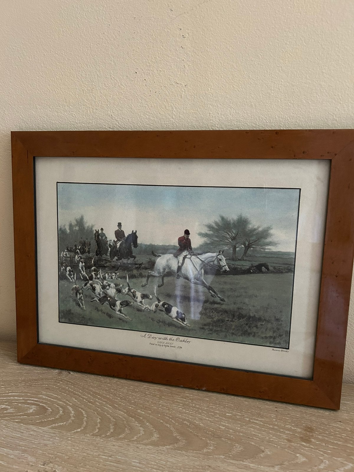 English Hunting Frame — „A Day with the Oakley”, Ophalen, Schilderij, Achter glas