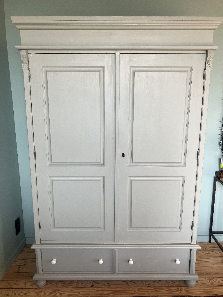 Armoire à deux portes, gris-vert, style romantique, Romantisch, 100 à 150 cm, Enlèvement, Utilisé