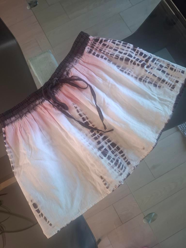 Mini jupe légère tie dye blanc rose menthe S 36, Enlèvement ou Envoi, Comme neuf, Clockhouse, Blanc