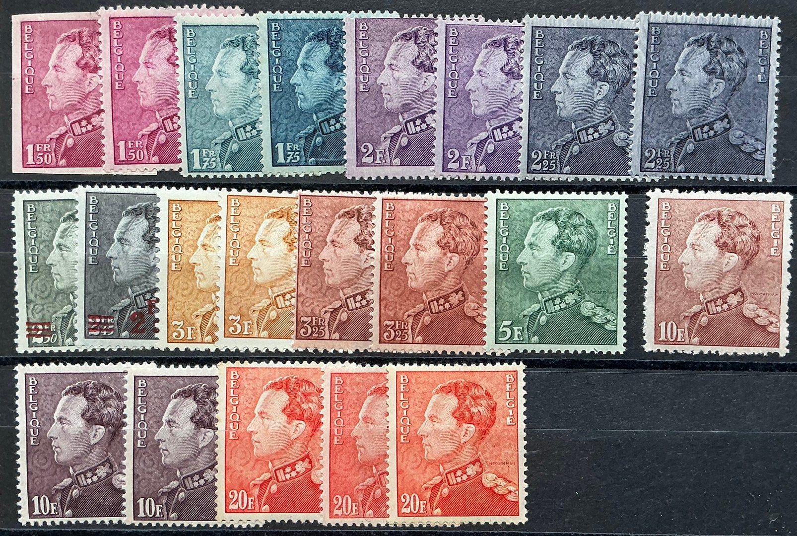 LOT 940. LÉOPOLD III. MNH**. 21 timbres., Neuf, Enlèvement ou Envoi, Non oblitéré, Gomme originale