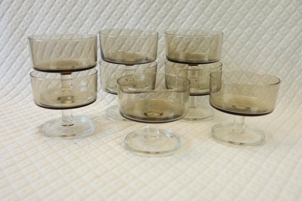 Vintage Luminarc rookglas coupes FINA, Enlèvement ou Envoi, Utilisé