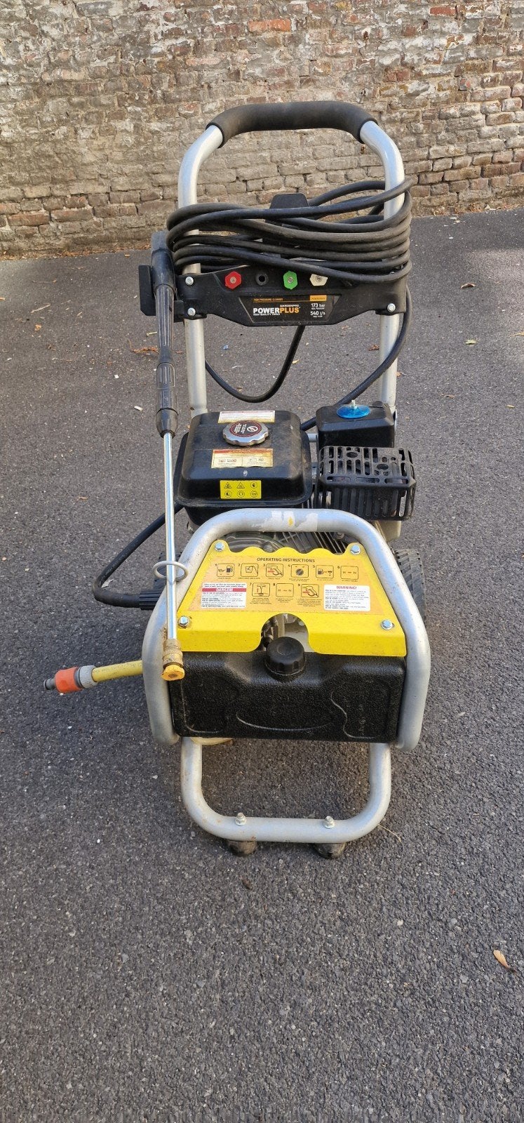 hogedrukreiniger benzine, Tuin en Terras, Hogedrukreinigers, Ophalen, Zo goed als nieuw, Benzine, Powerplus
