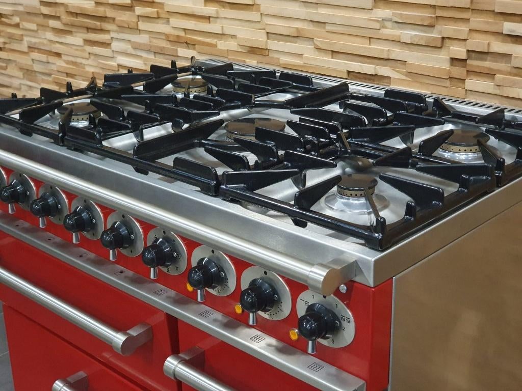 🔥Luxe Fornuis Falcon Deluxe 90cm rood 3 ovens NIEUW!, Gaz, Classe énergétique A ou plus économe, Comme neuf, Enlèvement