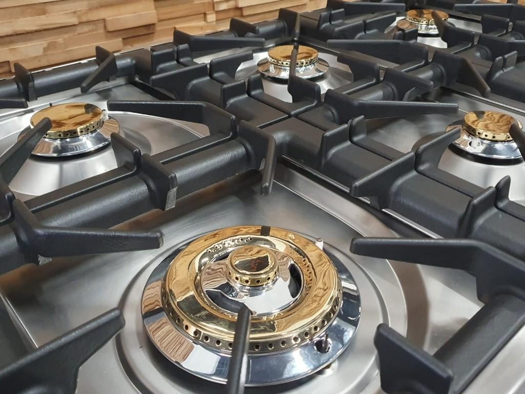 🔥Luxe Boretti Fornuis 100cm antraciet + rvs 6 pits 2 ovens, Ophalen, 60 cm of meer, Zo goed als nieuw, Energieklasse A of zuiniger