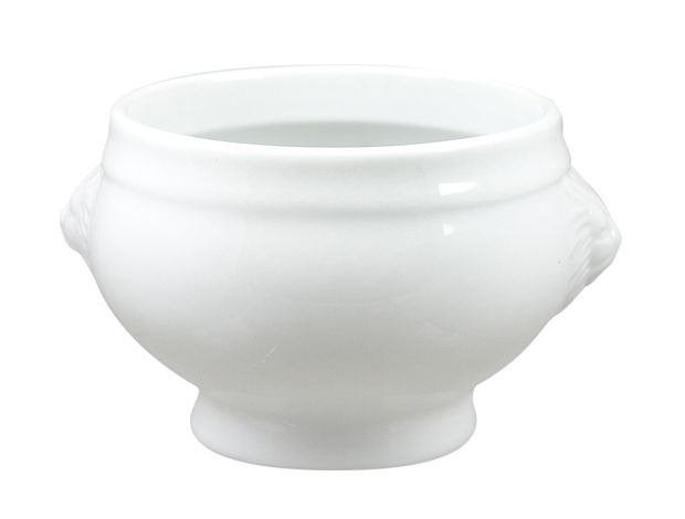 SOEPBOL LEEUWENKOP WIT PORSELEIN 55CL, Huis en Inrichting, Ophalen, Overige merken, Klassiek, Zo goed als nieuw