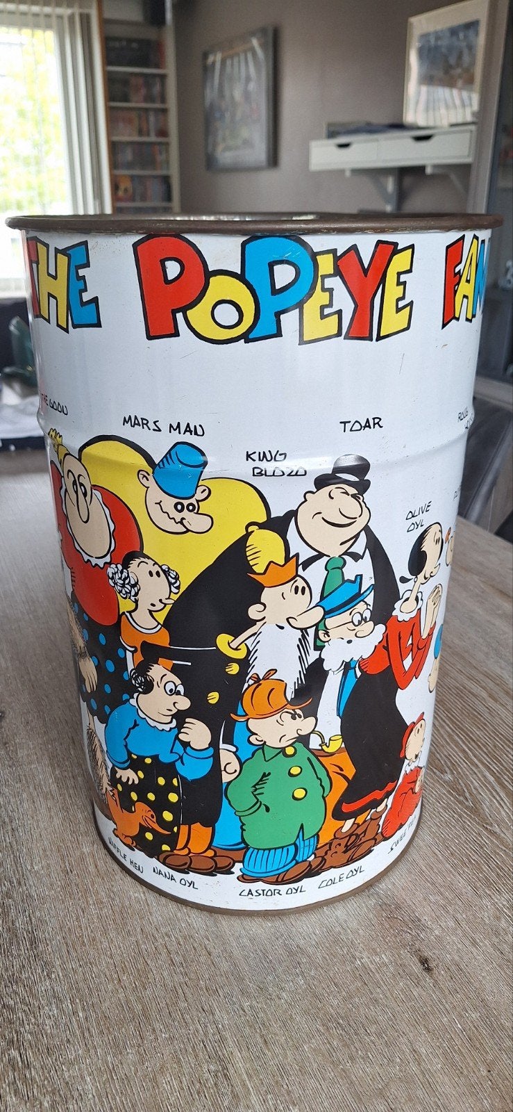 Vintage Oude Blikken speelgoed ton - "The Popeye Family", Verzamelen, Ophalen of Verzenden, Gebruikt, Overige, Overige merken