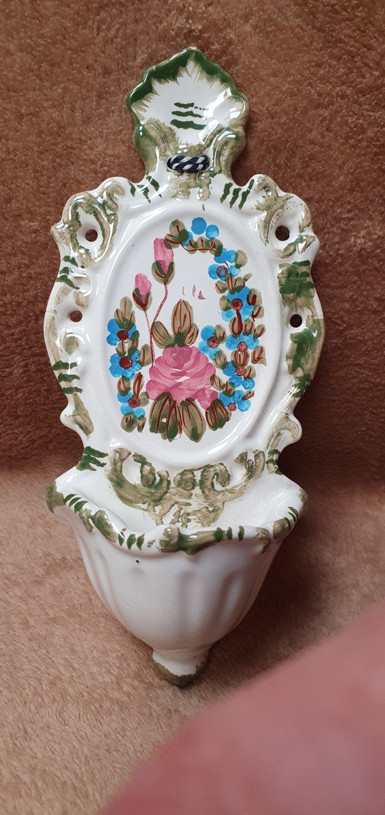 Antiek Porseleinen Wijwaterbakje – Barok / Rococo Stijl, Antiquités & Art, Enlèvement ou Envoi