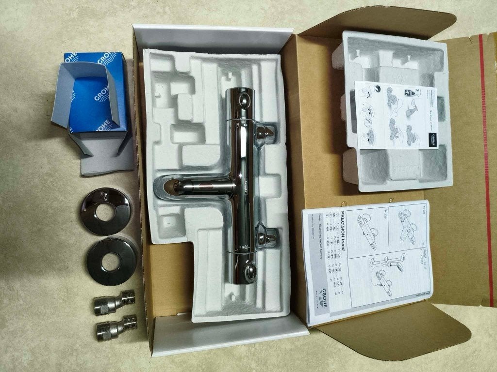 Hansgrohe bad-/douche thermostatische mengkranen, Ophalen, Gebruikt, Chroom, Bad