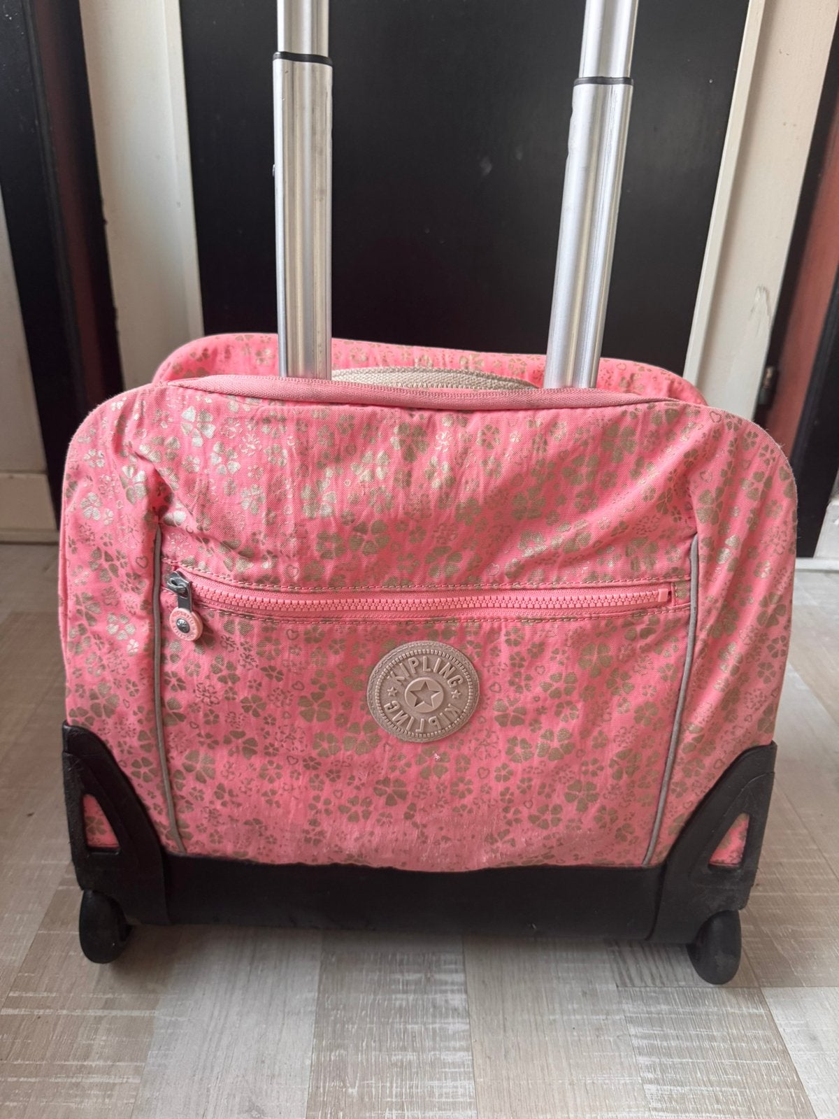 Kipling boekentas roze met wieltjes, Ophalen of Verzenden, Zo goed als nieuw, Roze