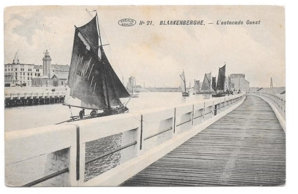 Blankenberghe estacade ouest, Verzenden, Voor 1920, Gelopen, West-Vlaanderen