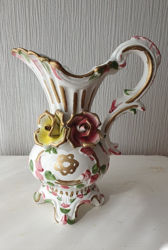 Grote Capodimonte vaas, Italiaans porselein 30 cm, Antiek en Kunst, Antiek | Vazen, Ophalen of Verzenden