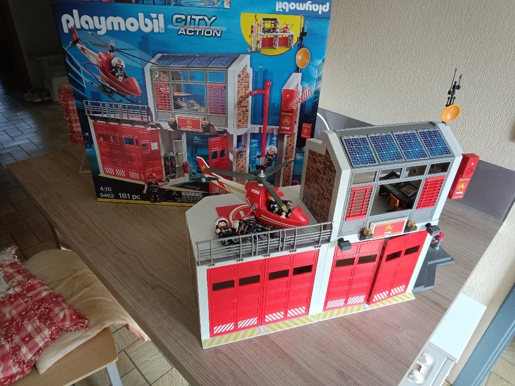 Playmobil  caserne de pompiers, Bâtiment, Utilisé, Kit complet, Enlèvement