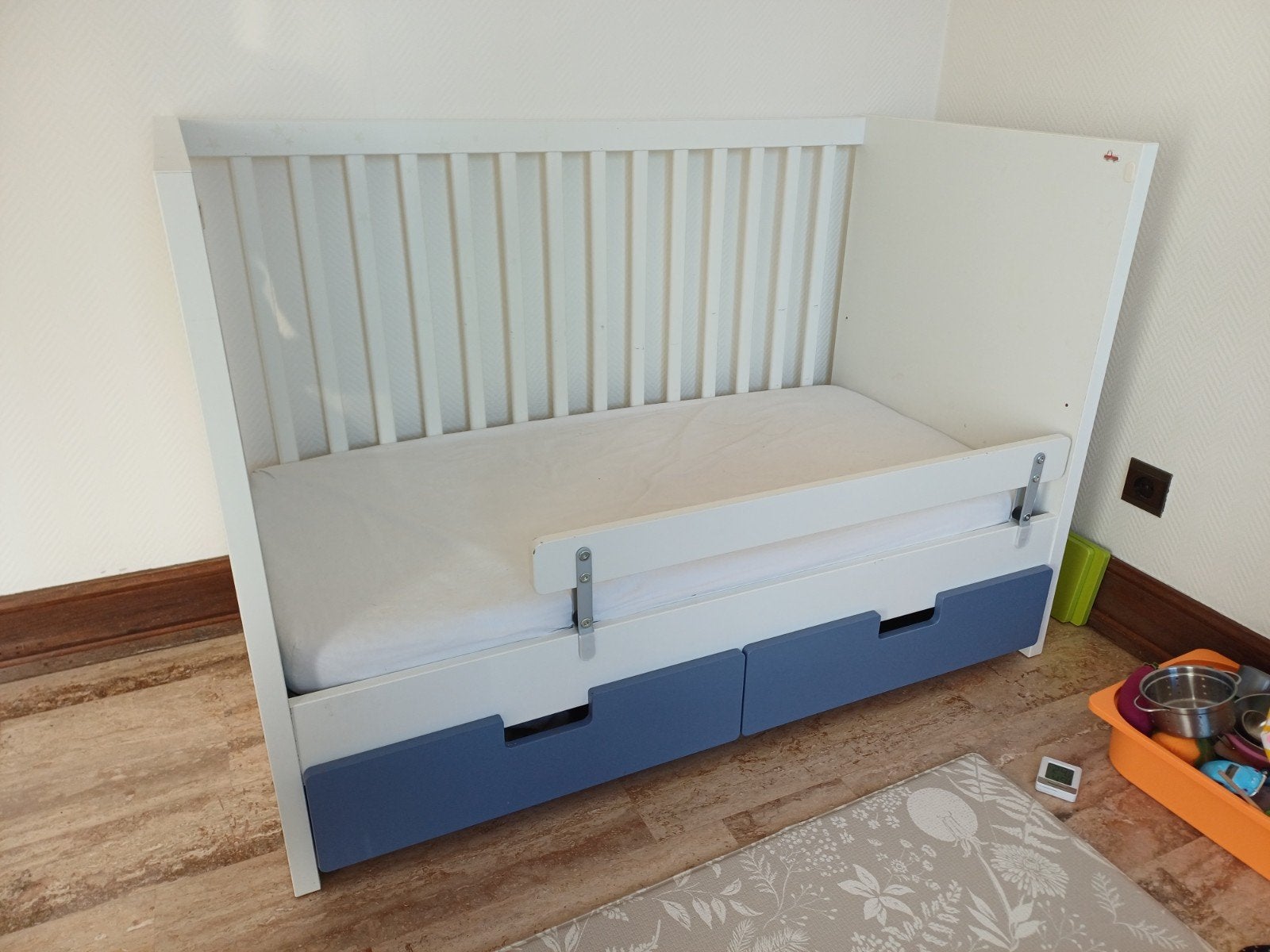 Lit évolutif IKEA 0-4+ ans, Enlèvement, Moins de 140 cm, Moins de 70 cm, Matelas