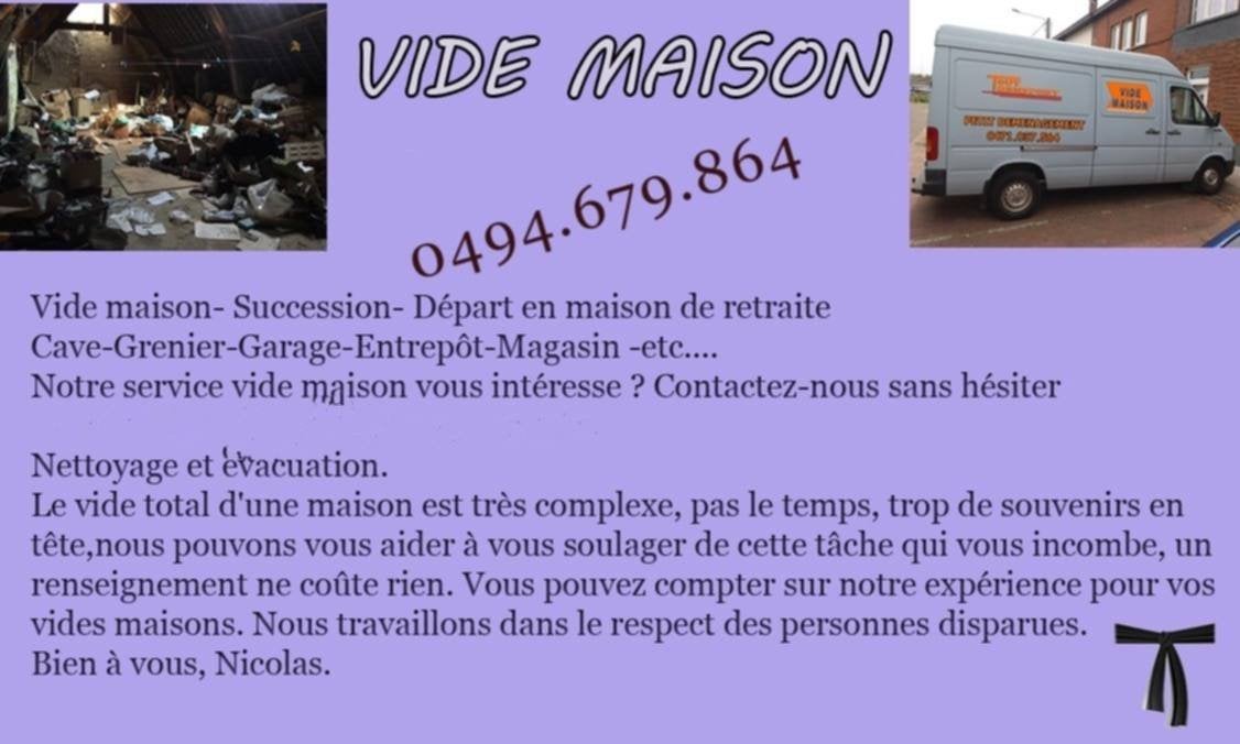 vides Maisons, Enlèvement ou Envoi