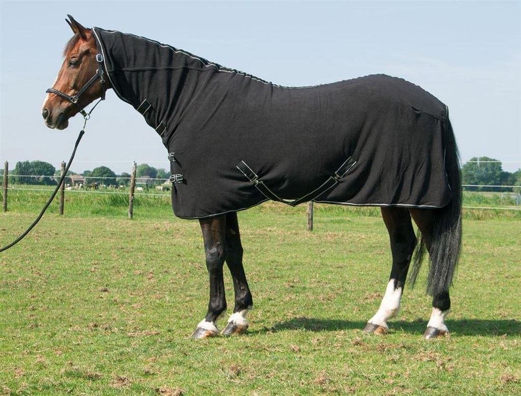 Harry\'s Horse Fleecedeken Deluxe met hals 150/195cm Zwart, Animaux & Accessoires, Chevaux & Poneys | Couvertures & Couvre-reins