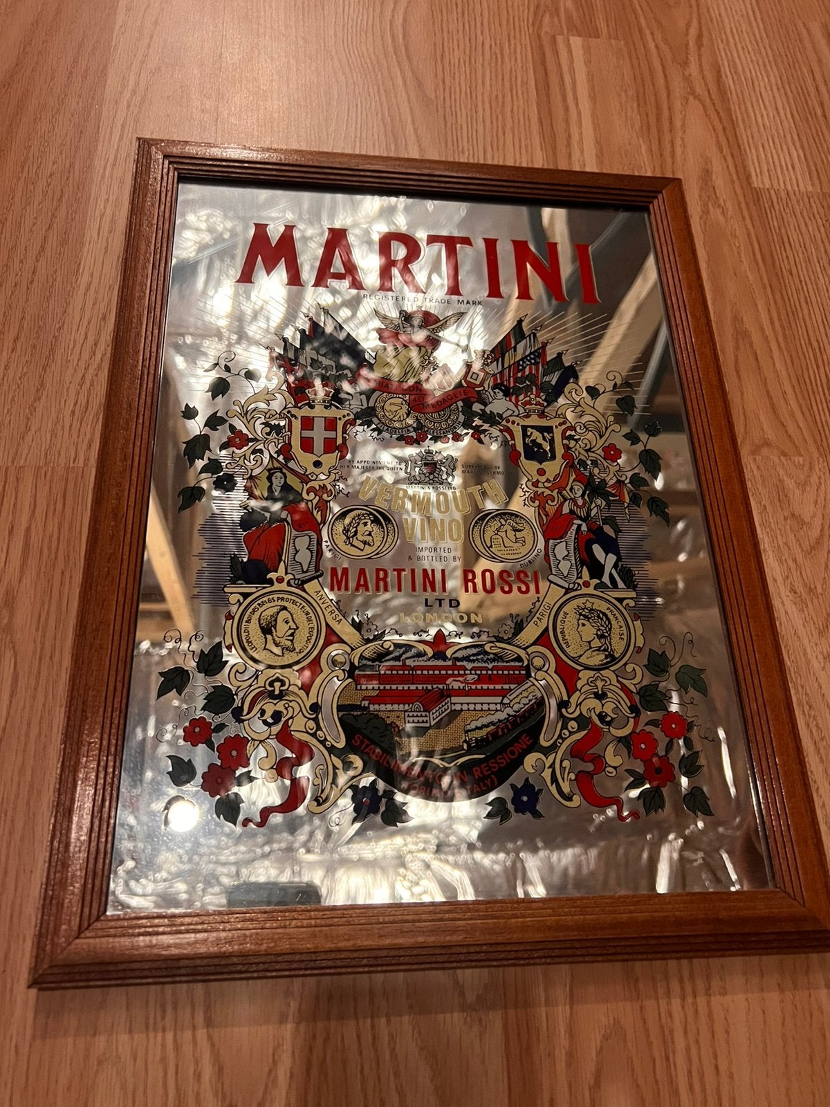vintage Martini & Rossi reclamespiegel, Antiek en Kunst, Ophalen of Verzenden