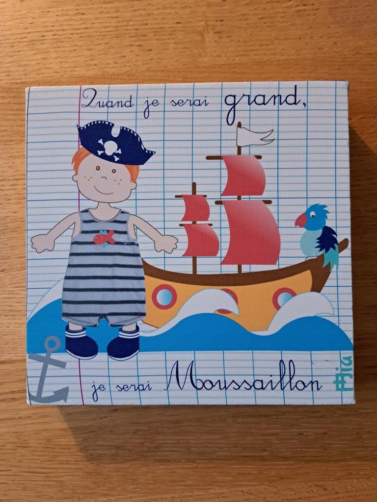 Tableau déco cadre toile - Quand je serai grand je serai, Enlèvement ou Envoi, Comme neuf, Décoration murale