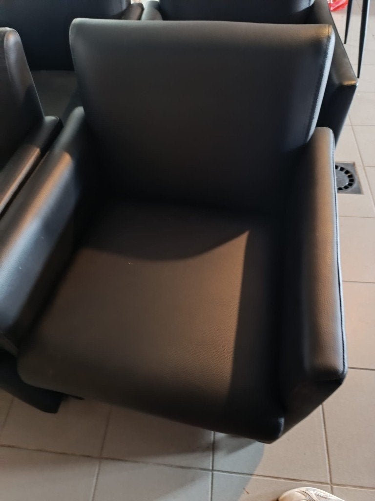 Sièges à roulettes en cuir à vendre, Enlèvement, Cuir, Noir, Cinq, Six Chaises ou plus