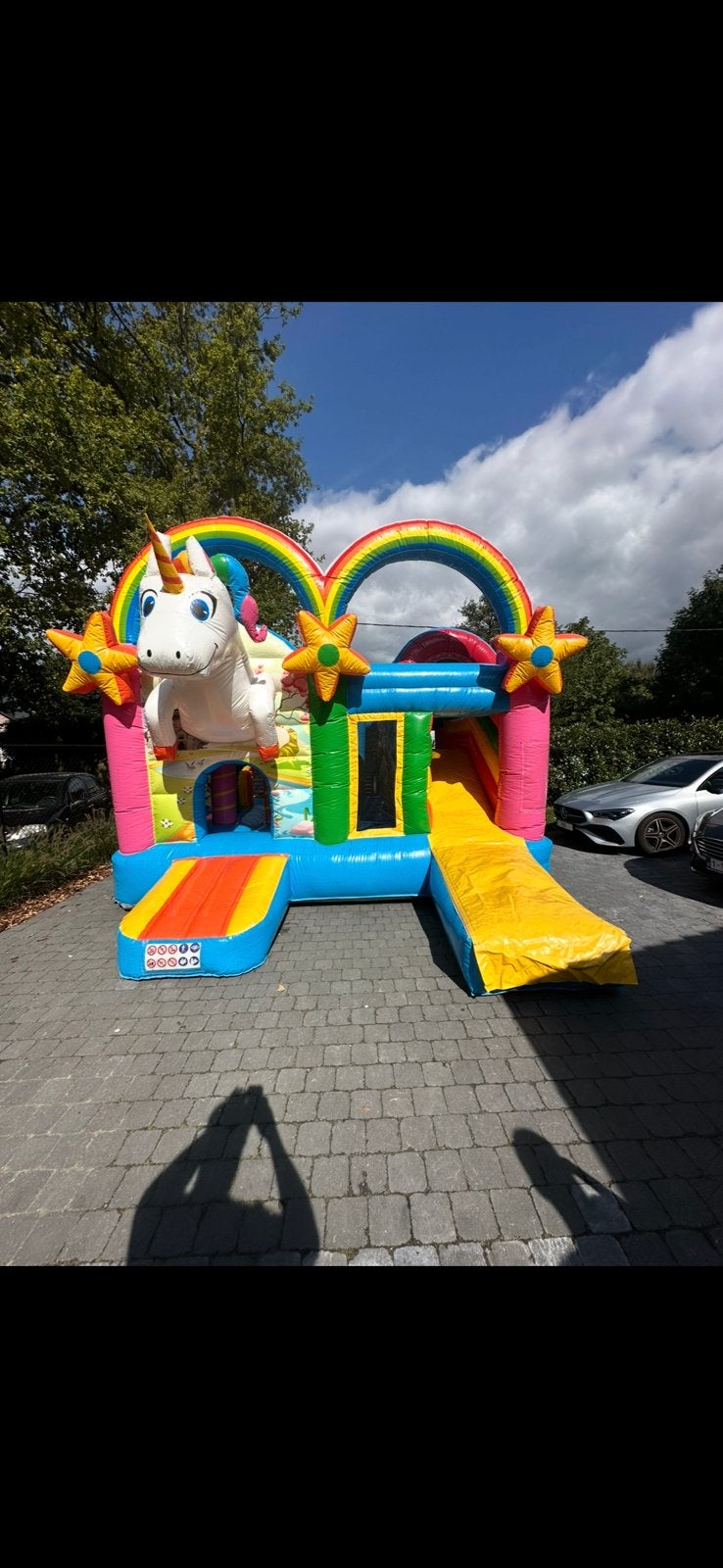 Springkasteel unicorn, Hobby en Vrije tijd, Ophalen, Zo goed als nieuw