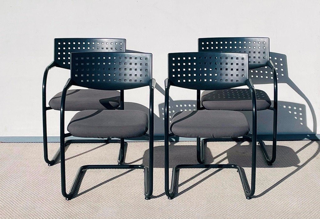 Set de 4 Chaises Visavis Antonio Citterio VITRA Vintage 90s, Maison & Meubles, Chaises, Gris, Enlèvement ou Envoi, Vintage Design Post Modern