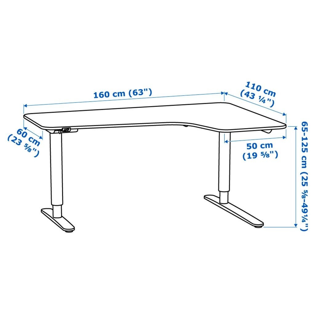 2 Ikea Bureaus "Bekant" : 2 rechts. Zwart fineer, 160 cm, Démontable, Comme neuf, IKEA