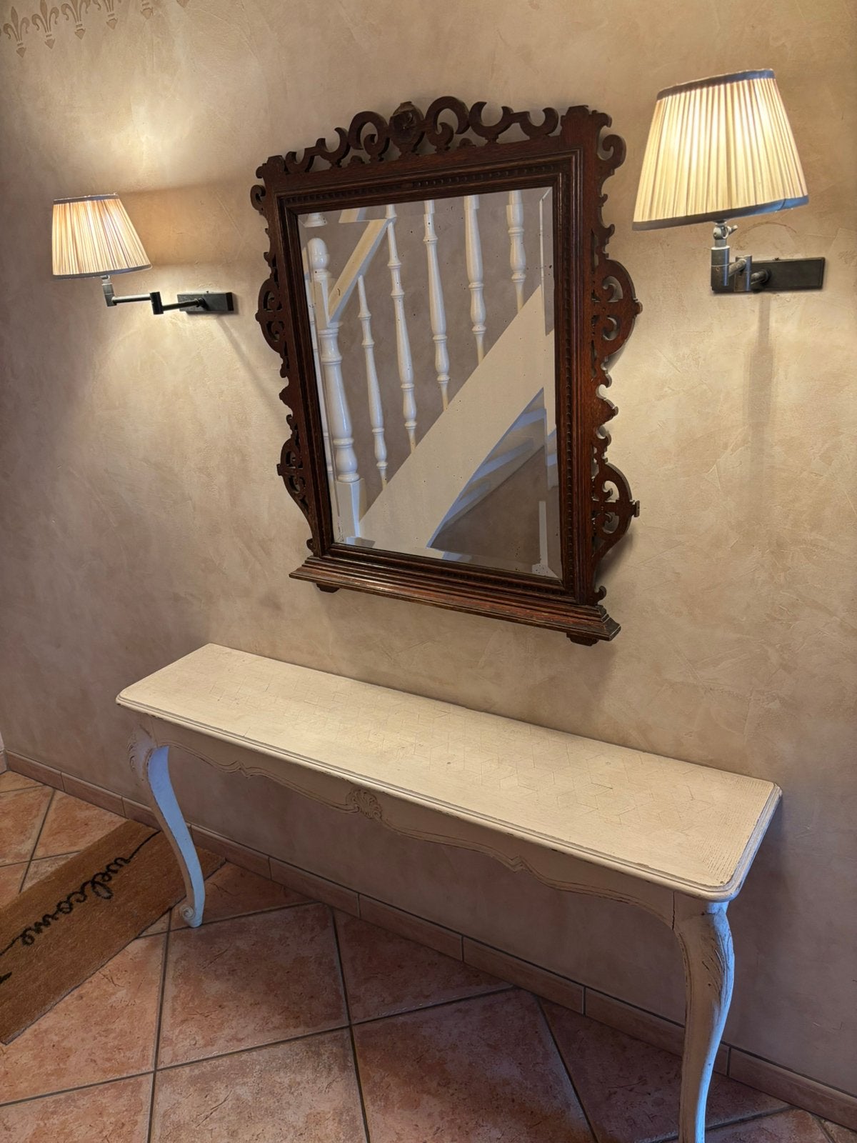 Antieke spiegel met wandtafel, Huis en Inrichting, Ophalen
