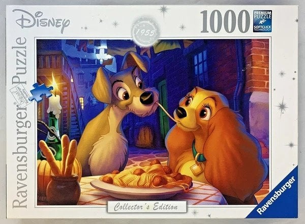 Ravensburger Disney Lady en de Vagebond 1000 stukjes Puzzel, Hobby en Vrije tijd, Verzenden, 500 t/m 1500 stukjes, Zo goed als nieuw