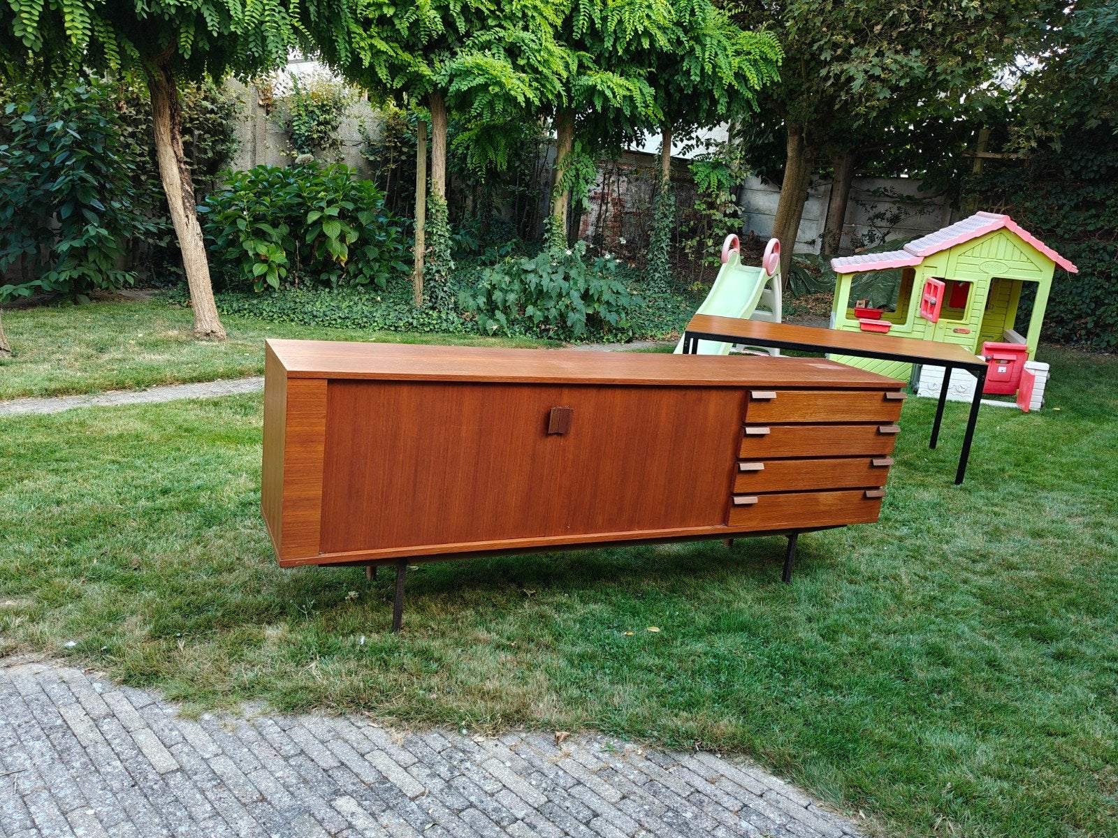vintage lowboard pastoe, Huis en Inrichting, Kasten | Dressoirs, Gebruikt, 150 tot 200 cm, 50 tot 75 cm, Met lade(s), Met deur(en)