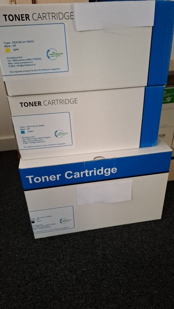 HP Toners nr 305A (CE410A+CE412A+CE411A), Enlèvement ou Envoi, Neuf, Cartridge, Hp