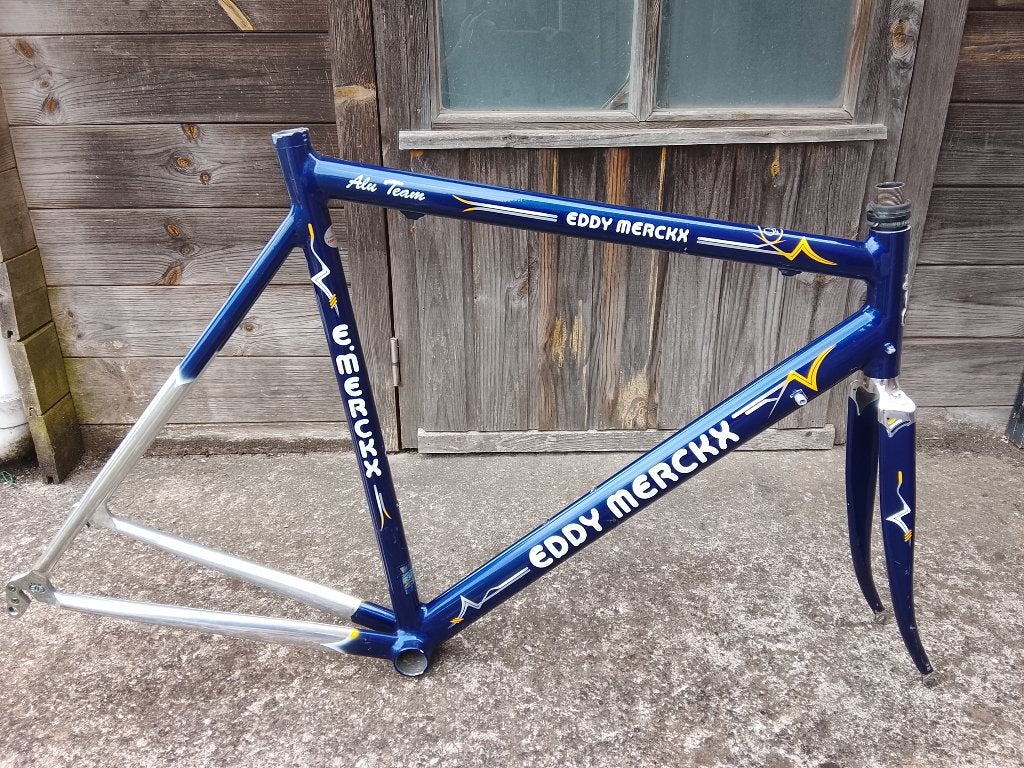 Eddy merckx alu team avec une fourche mx leader chromée, Vélos & Vélomoteurs, 51 à 55 cm, Enlèvement, Frein sur jante, Années 60 ou plus récent