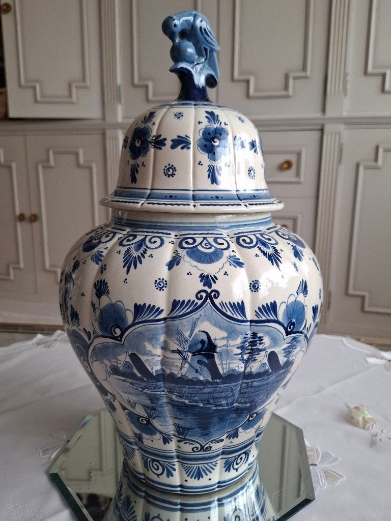 grote pot in in Delfts blauw, Ophalen