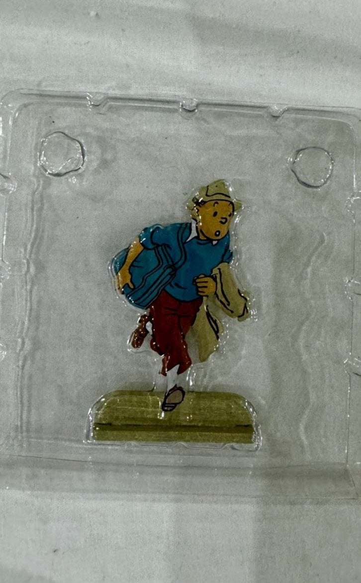 Kuifje figuur tin. Op voetje Nieuw in de verpakking, Collections, Personnages de BD, Enlèvement ou Envoi, Tintin, Comme neuf