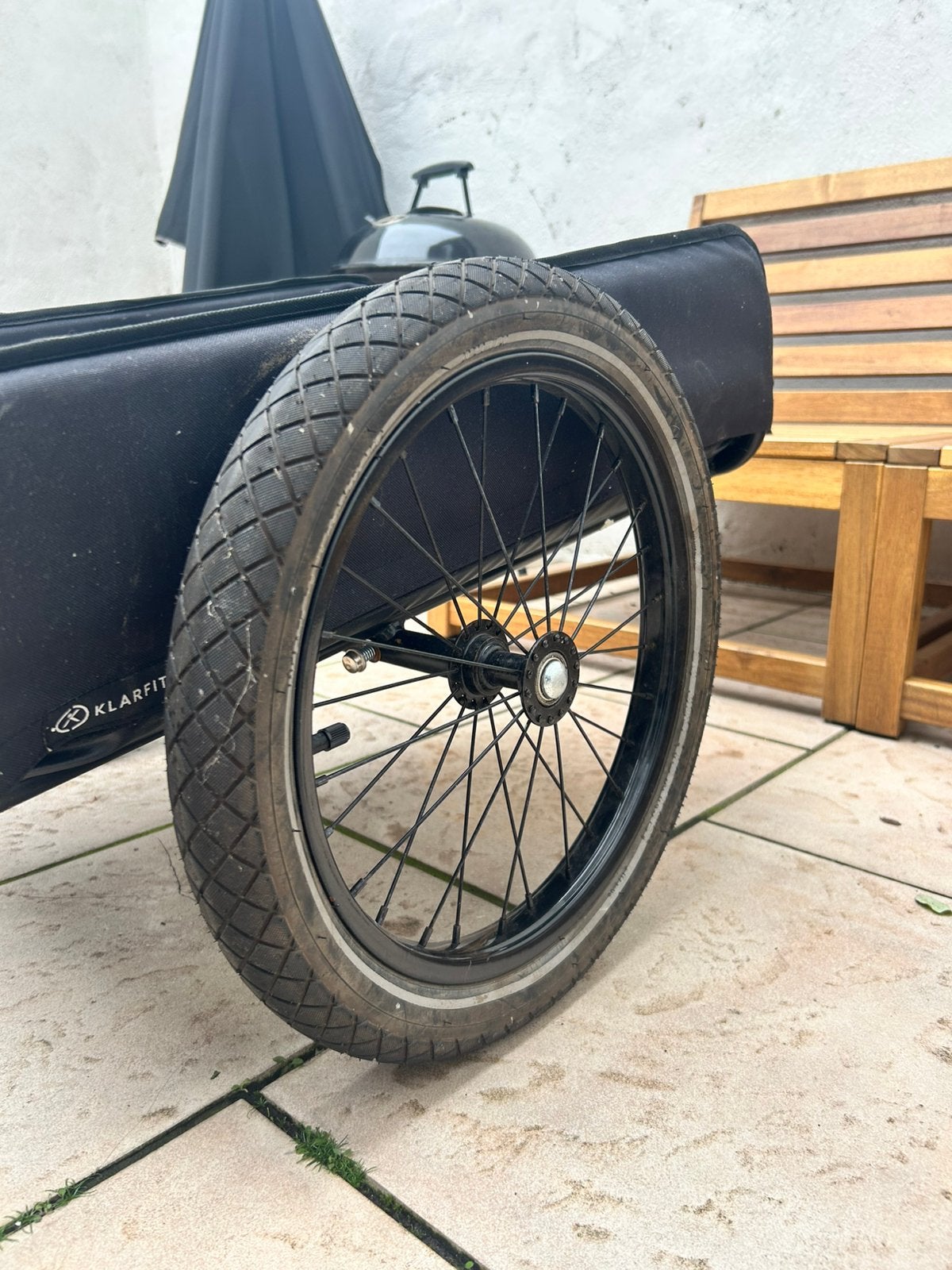 Klarfit fietsaanhanger zwart/blauw, Enlèvement, Comme neuf, Remorque à bagages, 40 à 60 kg