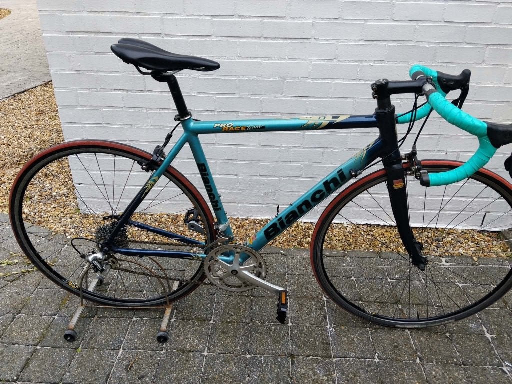 Bianchi pro race team koersfiets racefiets, Fietsen en Brommers, 28 inch, Gebruikt, Velgrem, Aluminium